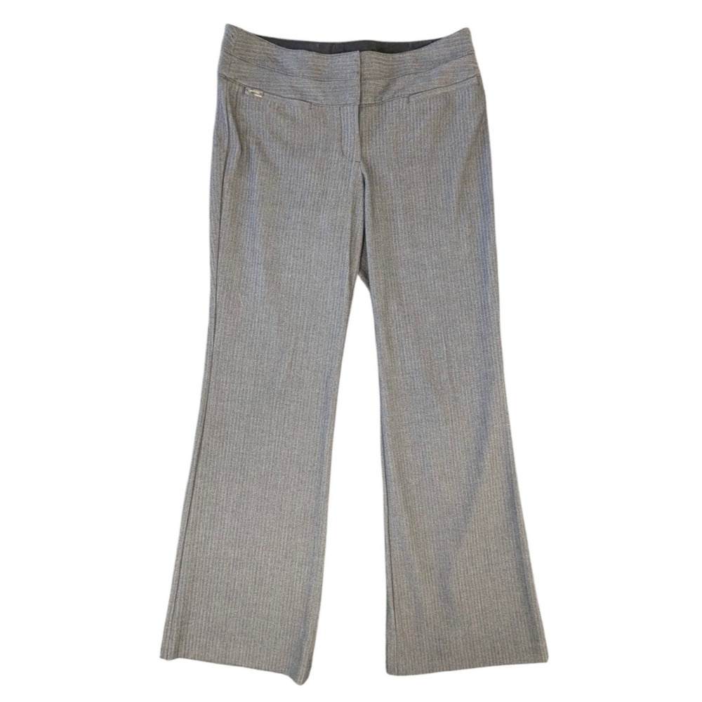 Express Editor Gray Herringbone Dress Pants Size 8R Wide Leg Office Siren